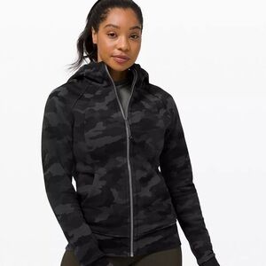 Lululemon Black Camo Zip-Up Scuba Hoodie